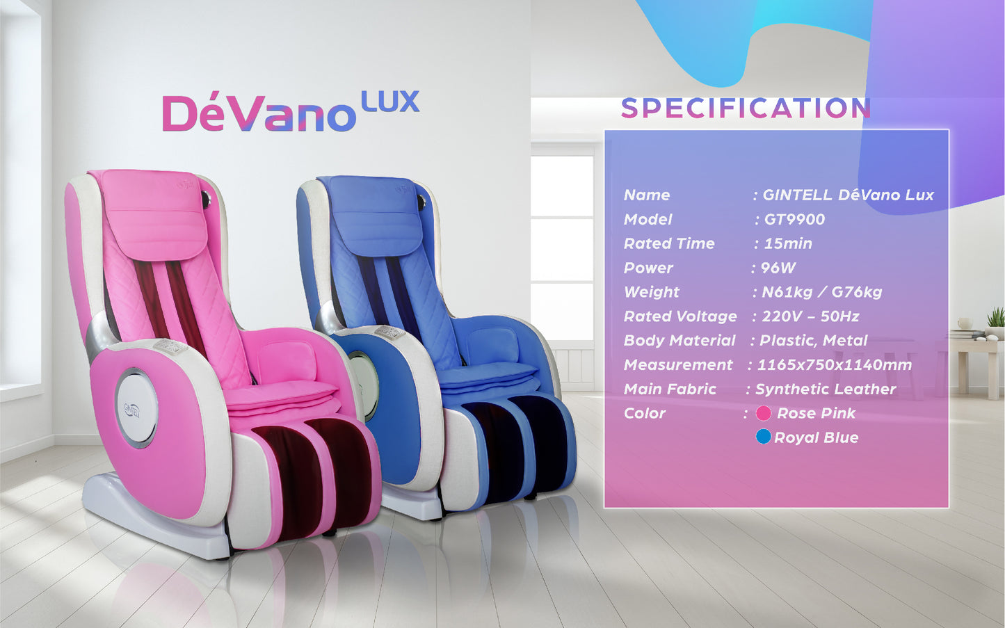 GINTELL DéVano LUX Massage Chair Sofa
