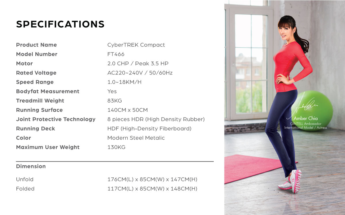 GINTELL CyberTREK Compact Treadmill