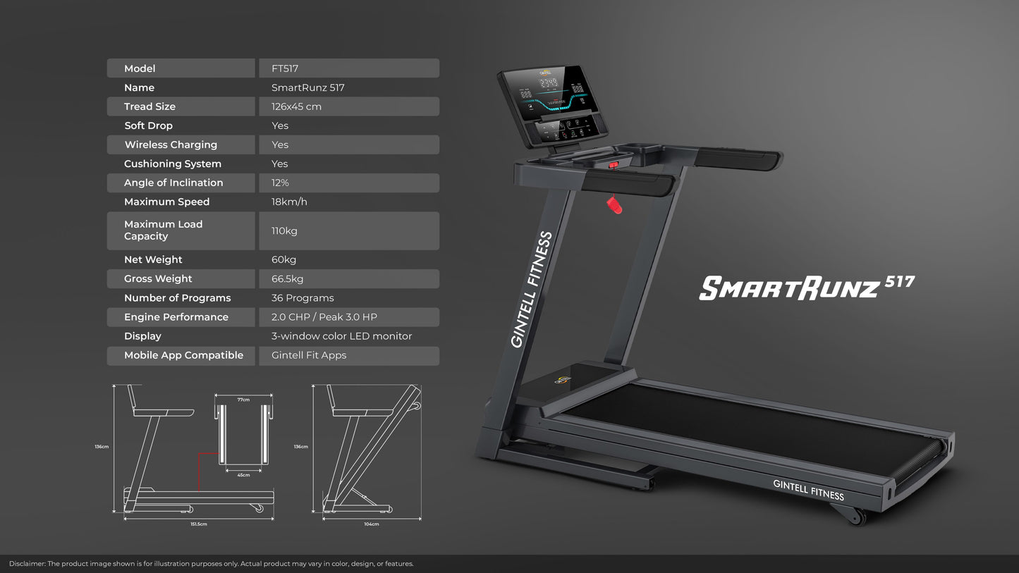 GINTELL SmartRunz FT 517 Treadmill