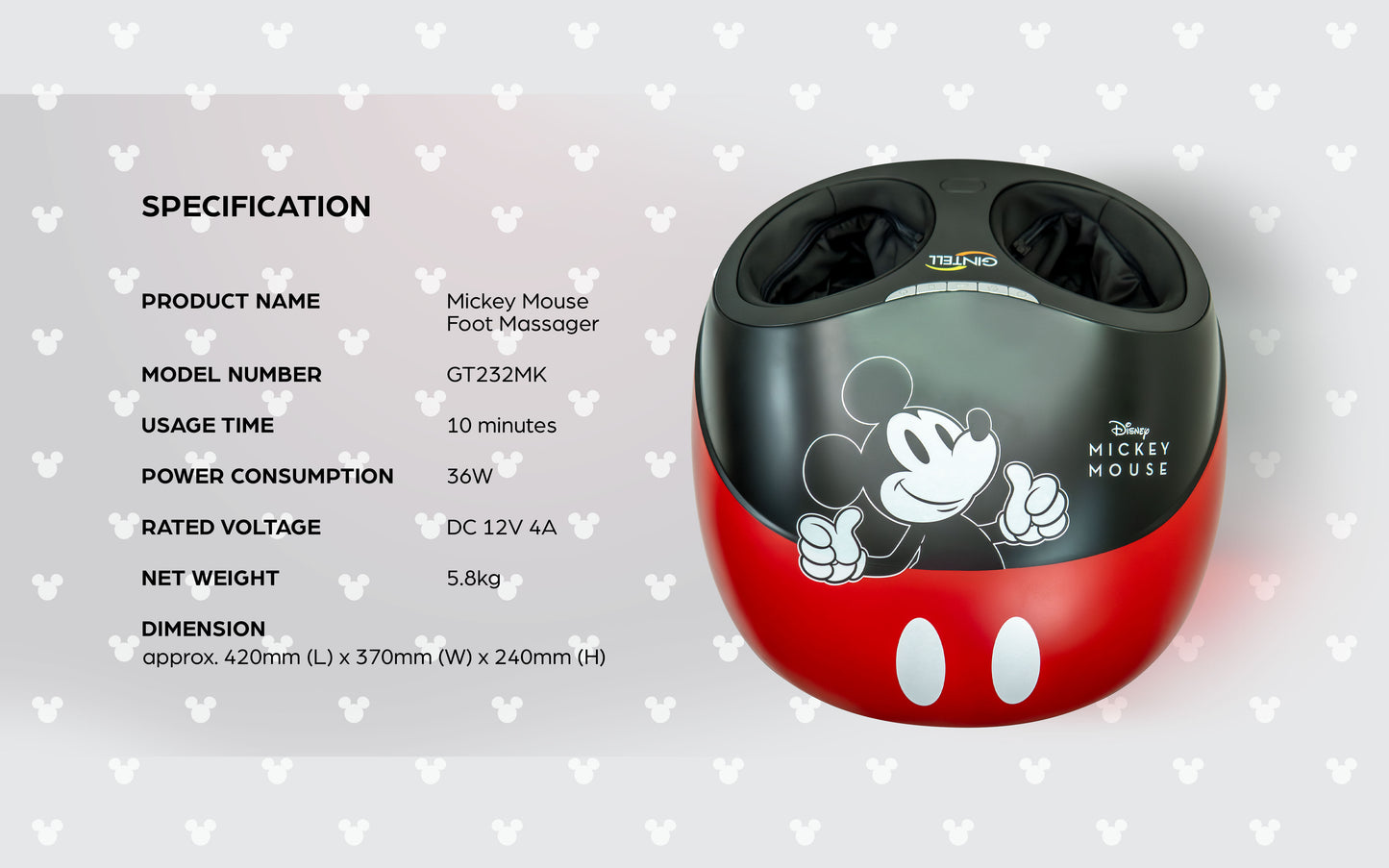 GINTELL Limited Edition Mickey Mouse Wellness Massager Set