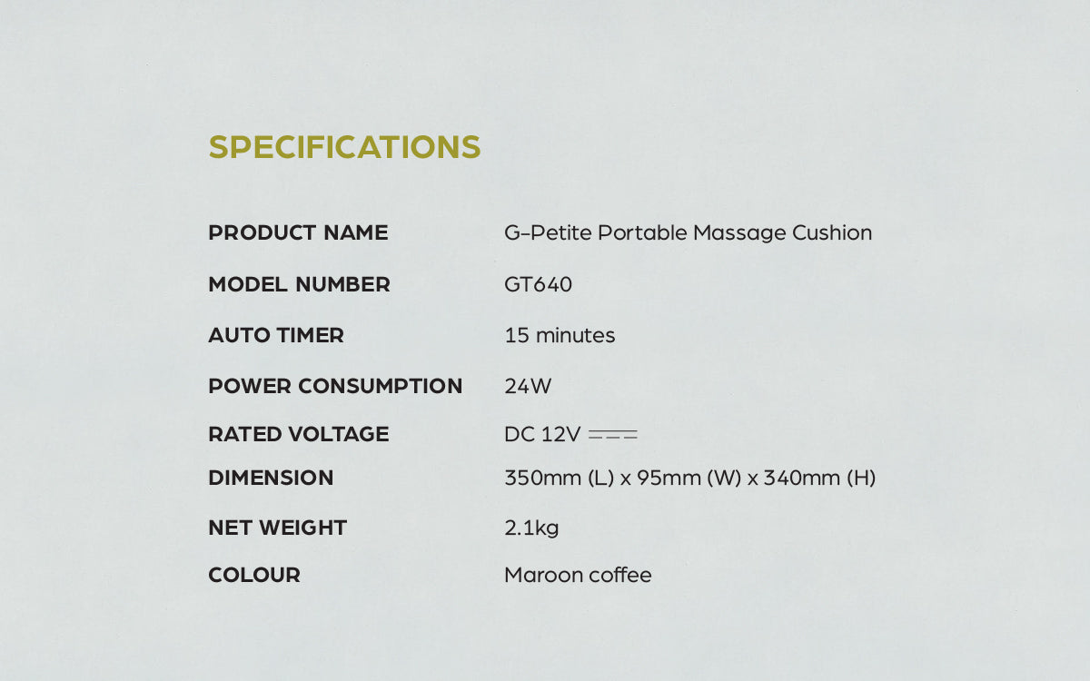 GINTELL G-Petite Portable Massage Cushion