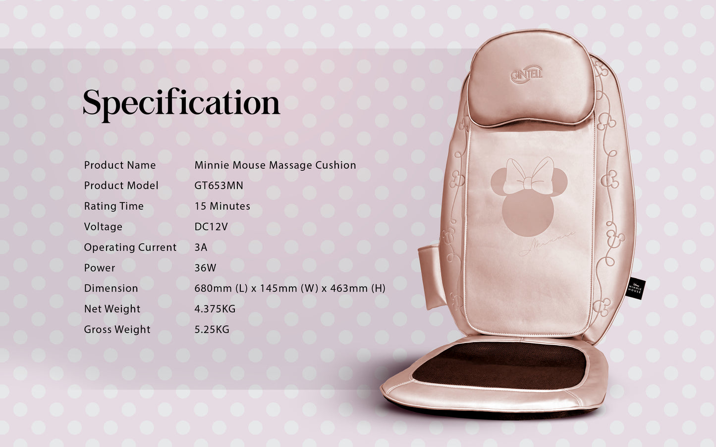 GINTELL Minnie Mouse Massage Cushion