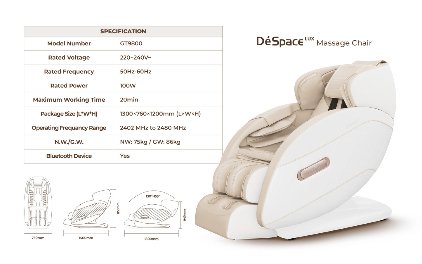 GINTELL DéSpace LUX Massage Chair