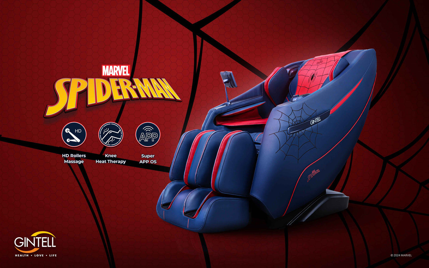 GINTELL Limited Edition Spider-Man Massage Chair