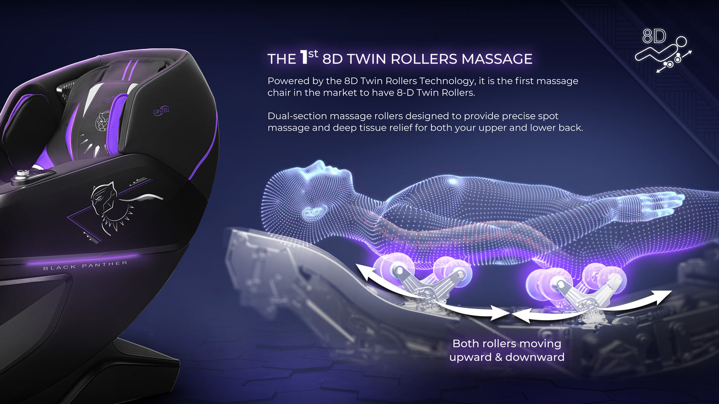 GINTELL Limited Edition Black Panther Wellness Massage Chair