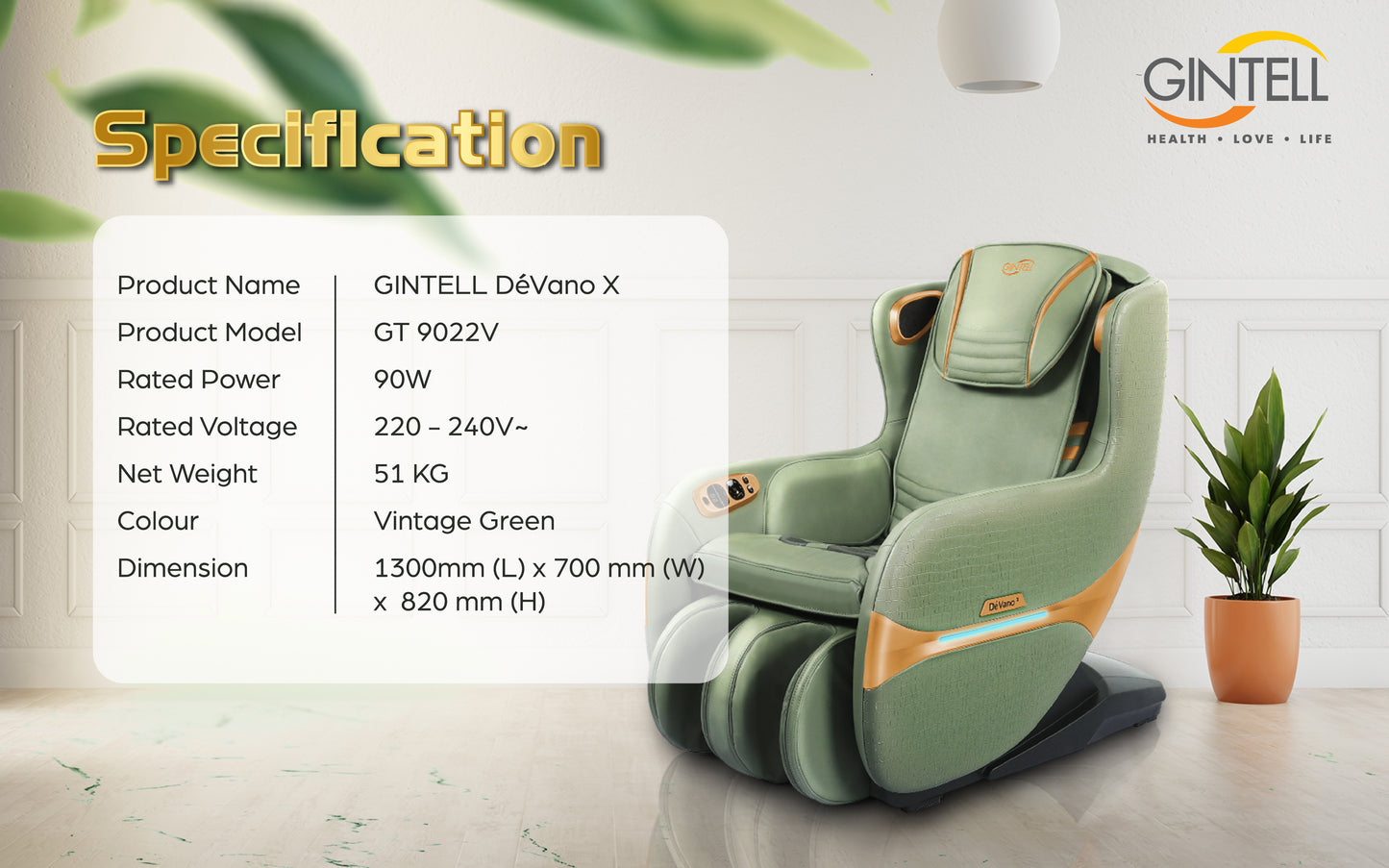 GINTELL DéVano X Massage Chair Sofa