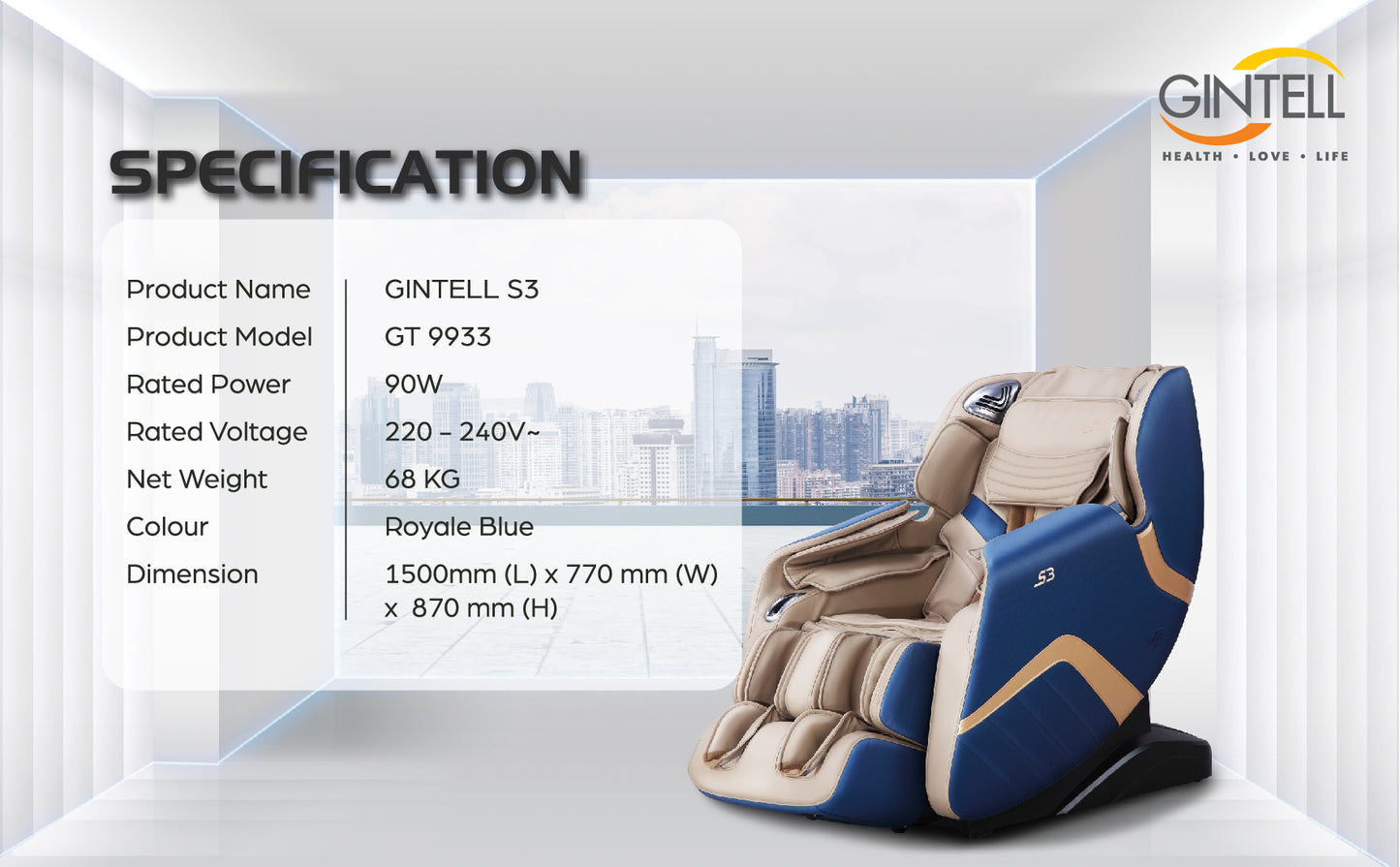 GINTELL S3 SuperChAiR Massage Chair