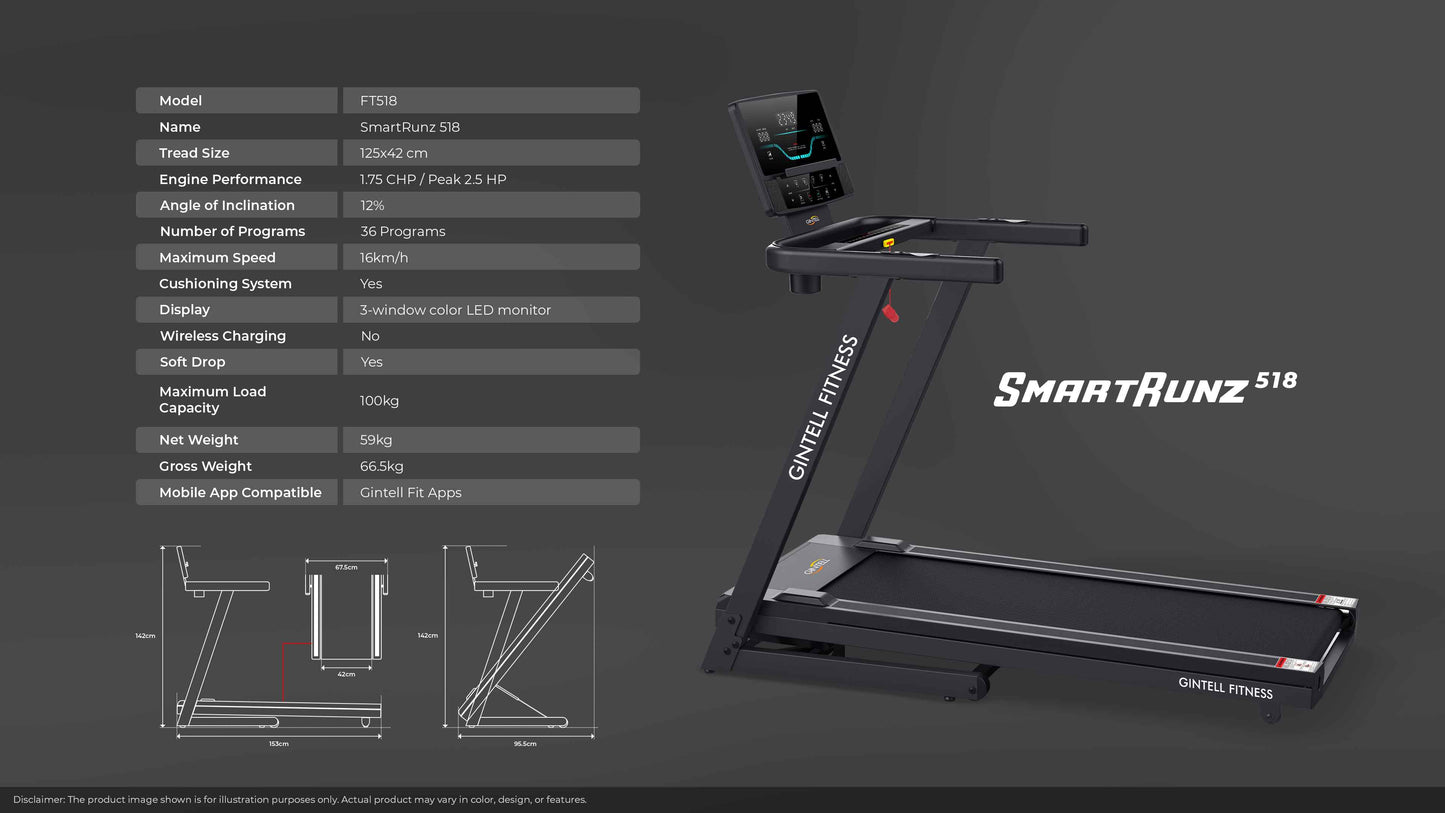 GINTELL SmartRunz FT 518 Treadmill