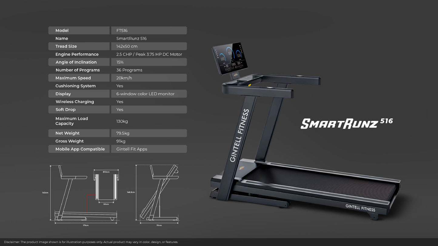 GINTELL SmartRunz FT 516 Treadmill