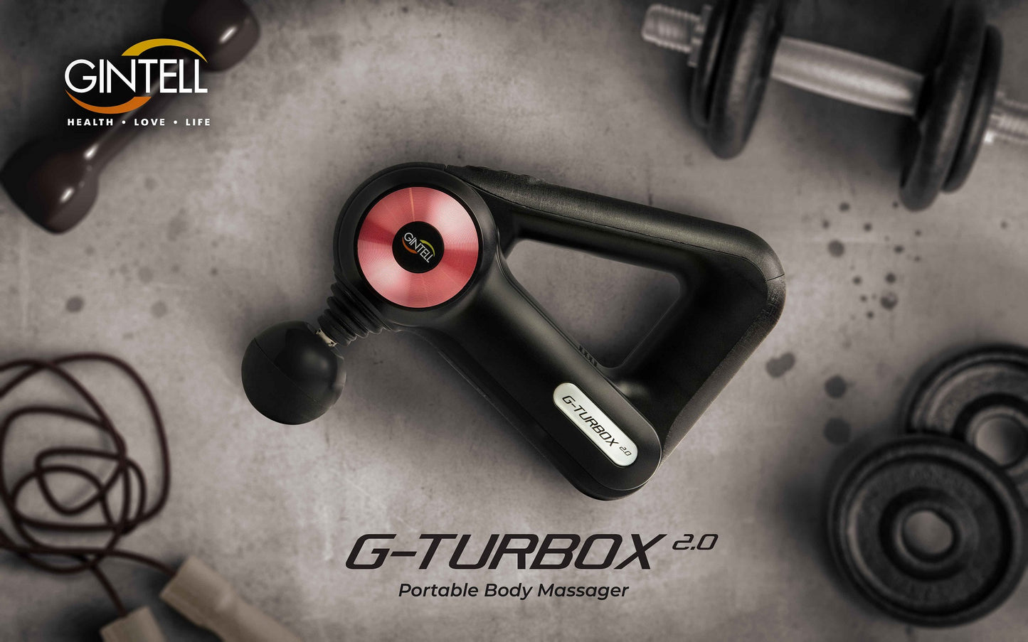 GINTELL G-Turbox 2.0 Massager Gun (Handheld, Portable, Wireless)