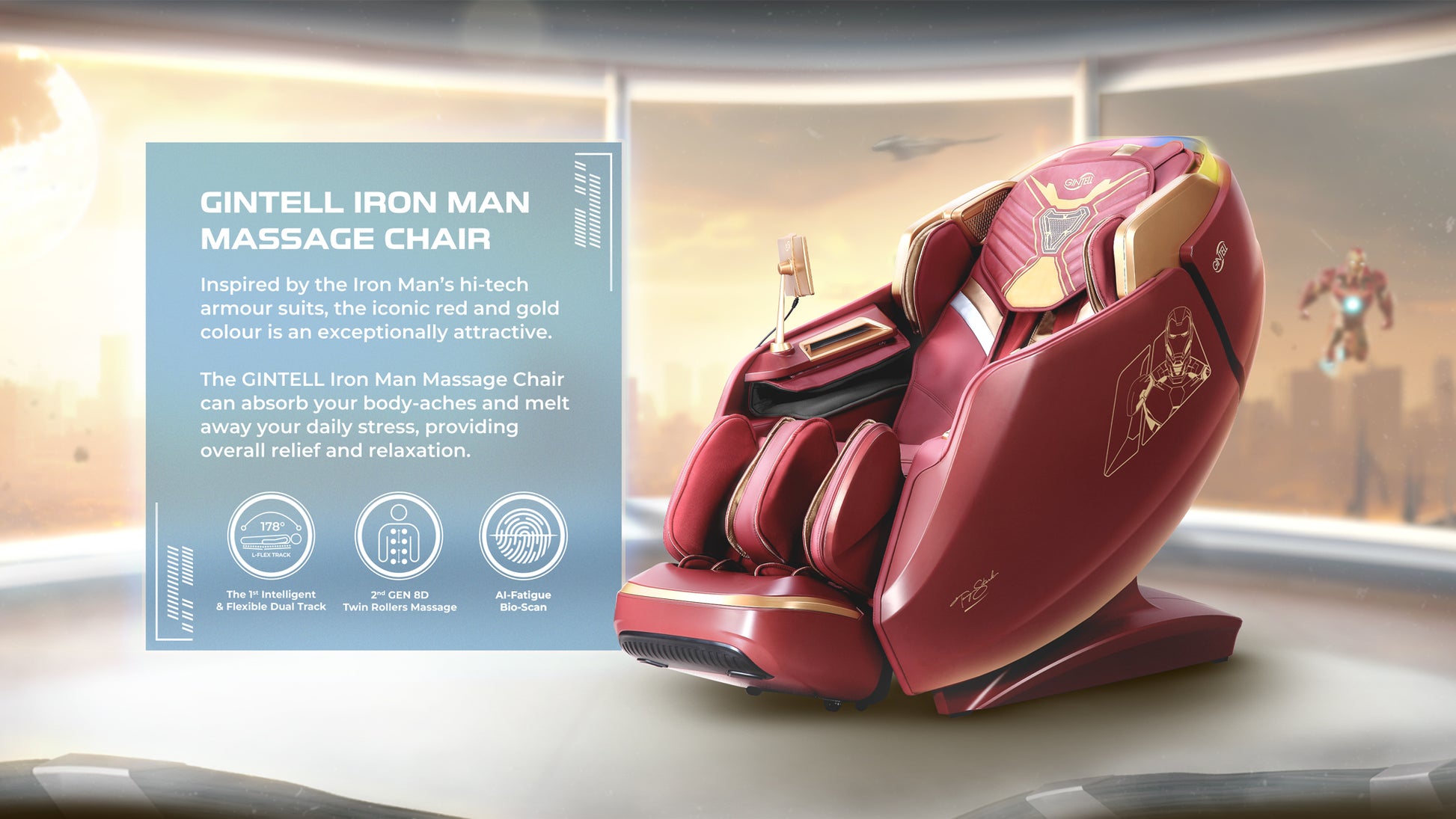 GINTELL Limited Edition Iron Man Wellness Massage Chair